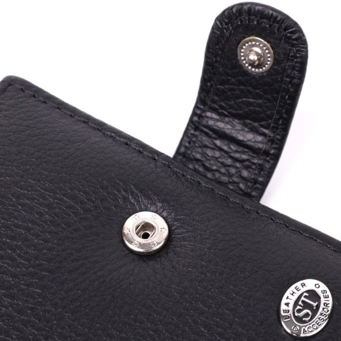Надежная визитница из натуральной кожи ST Leather 22469 Черный