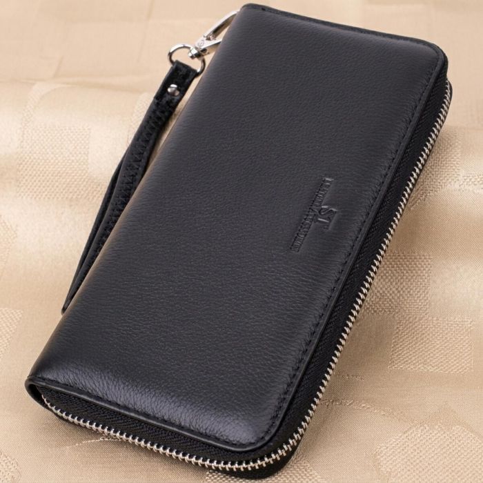 Универсальный кошелек-клатч на одно отделение из натуральной кожи ST Leather 22559 Черный