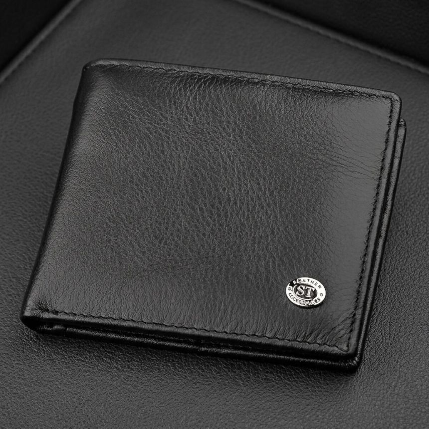 Мужской купюрник ST Leather 18305 (ST159) кожаный Черный