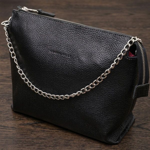 Качественная женская сумка из натуральной кожи GRANDE PELLE 11655 Черная