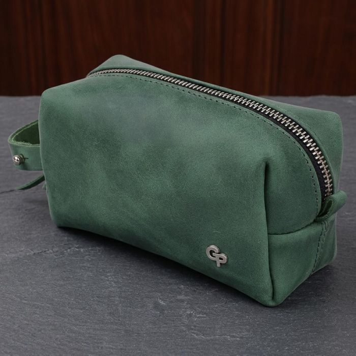 Кожаная косметичка унисекс GRANDE PELLE 11571 Зеленый