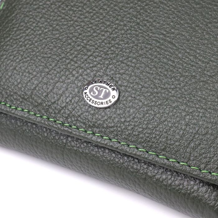 Женский кошелек компактного размера из натуральной кожи ST Leather 23072 Зеленый