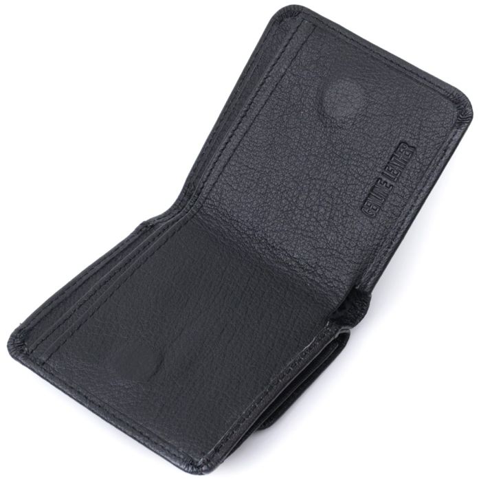 Женский кожаный кошелек для карт купюр и монет ST Leather 22690 Черный