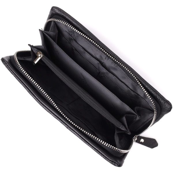 Жіночий шкіряний гаманець-клатч із відділенням під телефон ST Leather 23101 Чорний