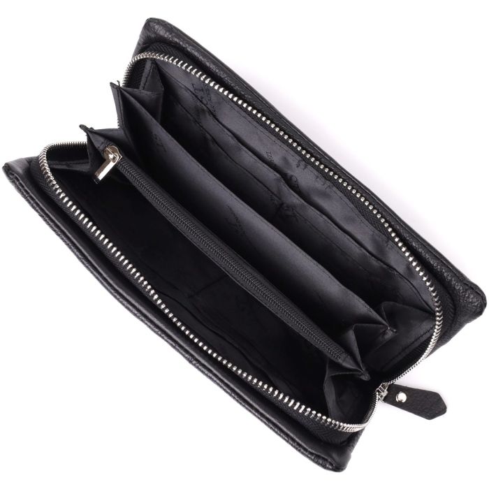 Жіночий шкіряний гаманець-клатч із відділенням під телефон ST Leather 23101 Чорний