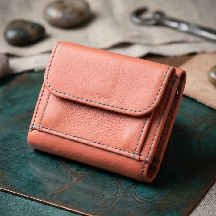 Небольшой кошелек для модниц из натуральной кожи ST Leather 19505 Оранжевый