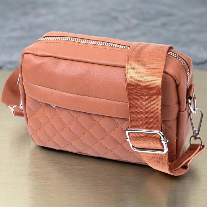 Женская сумка кросс-боди с монетницей из экокожи Vintage 22795 Рыжий