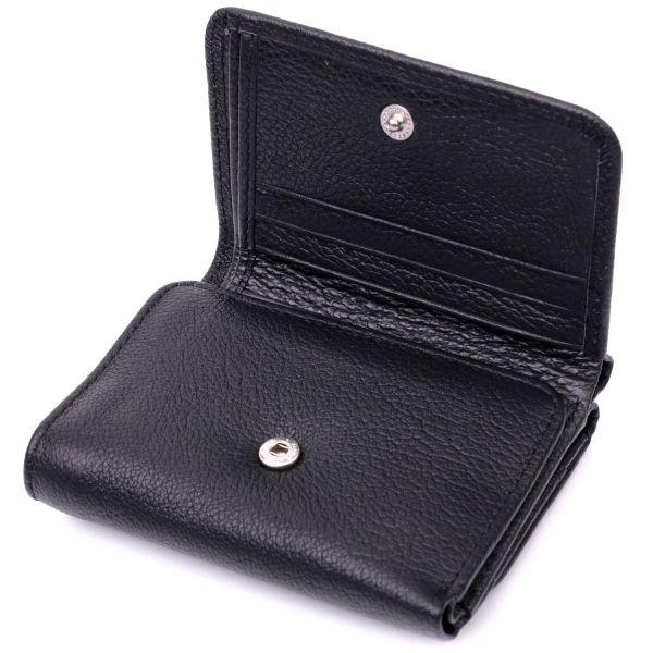 Женский горизонтальный кошелек из натуральной кожи ST Leather 19477 Черный