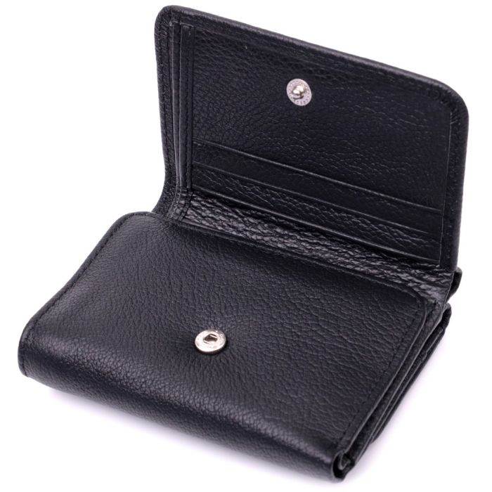 Женский горизонтальный кошелек из натуральной кожи ST Leather 19477 Черный