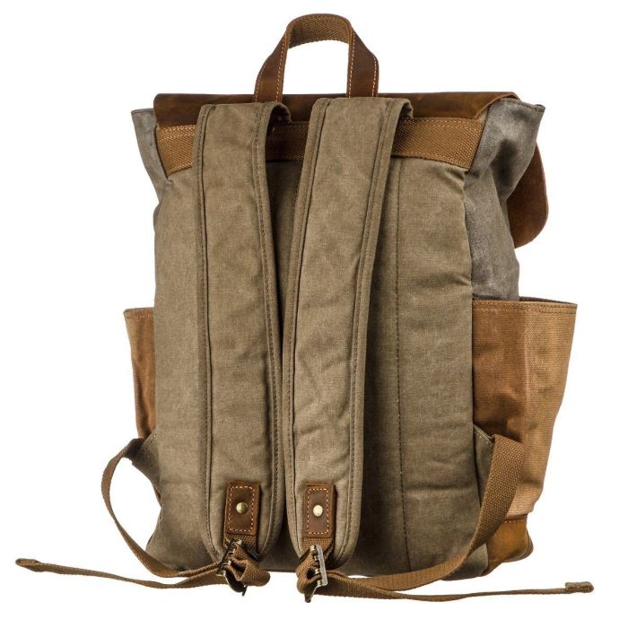 Зручний рюкзак з кишенями canvas Vintage 20111 Сірий