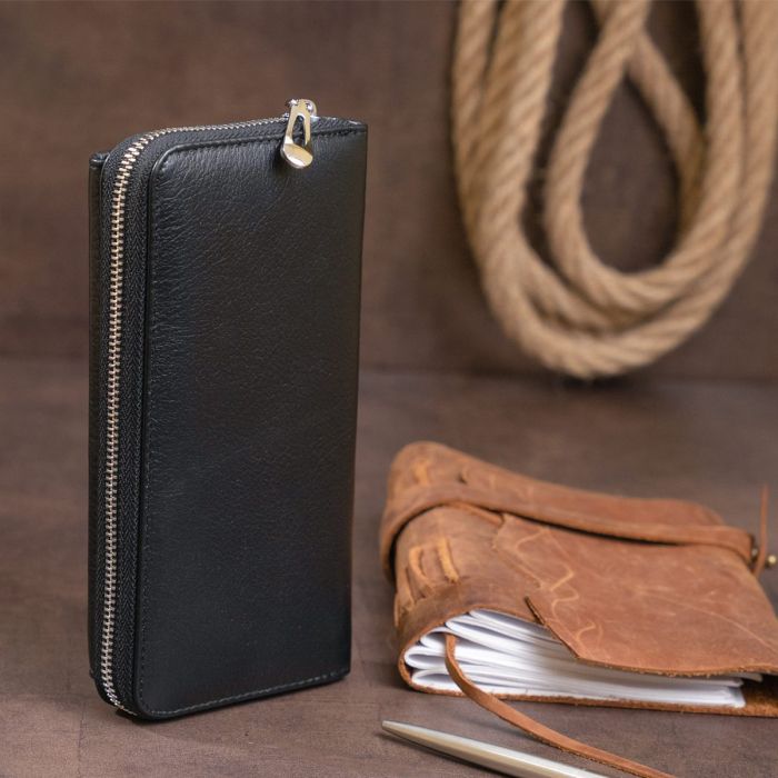 Женский кожаный клатч для карт купюр и документов ST Leather 19292 Черный