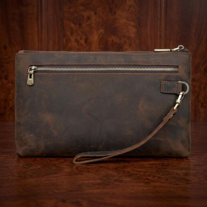 Красива барсетка чоловіча в шкірі Crazy horse Vintage 14954 Коричнева