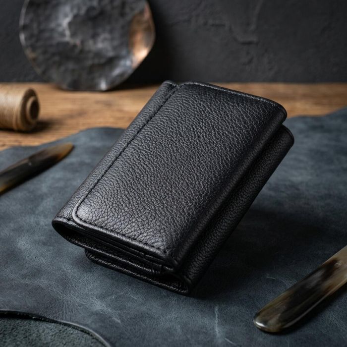 Красивое женское портмоне с монетницей из натуральной кожи ST Leather 22728 Черный