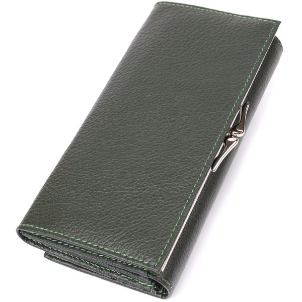 Стильный кошелек для женщин с монетницей из натуральной кожи ST Leather 23106 Зеленый