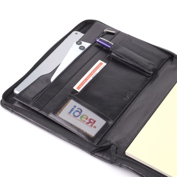 Оригинальная папка с блокнотом из гладкой натуральной кожи Tony Perotti 20850_1 (1278L nero) Черный