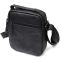 Вертикальная мужская сумка на плечо из натуральной кожи Vintage 22248 Черная
