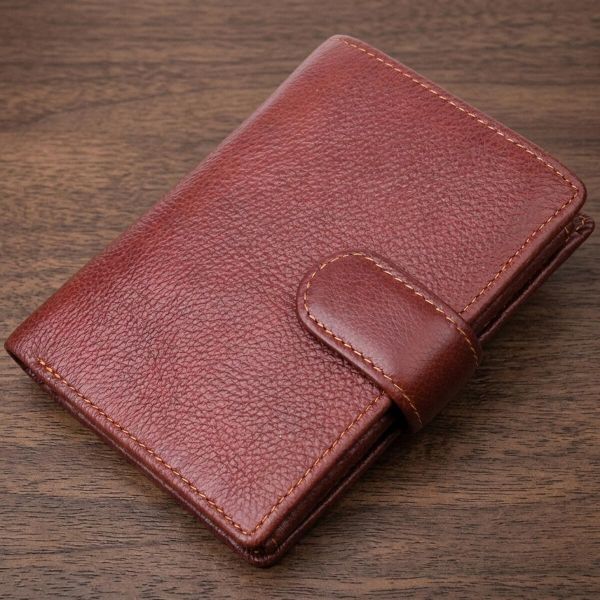 Вертикальное мужское портмоне из натуральной кожи 21399 Vintage Коричневый