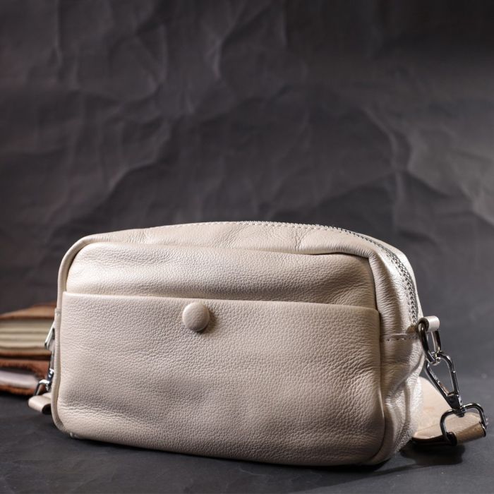 Качественная сумка для женщин из натуральной мягкой кожи Vintage 22438 Белая