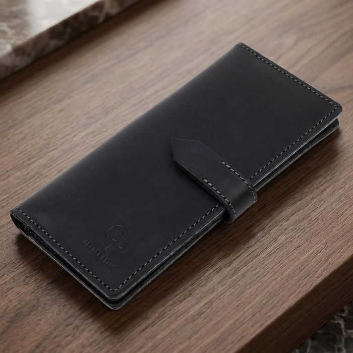 Стильное матовое мужское портмоне GRANDE PELLE 11560 Черный