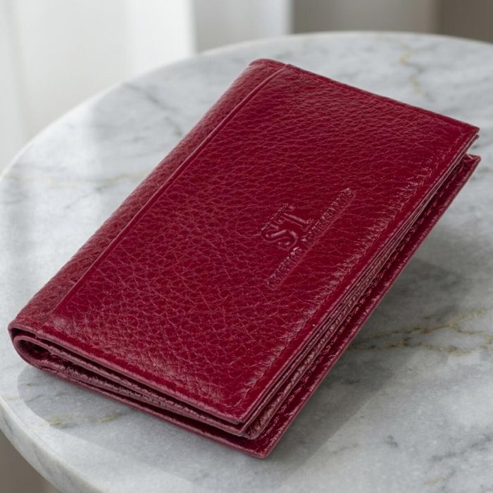 Визитница-книжка ST Leather 19218 Бордовая