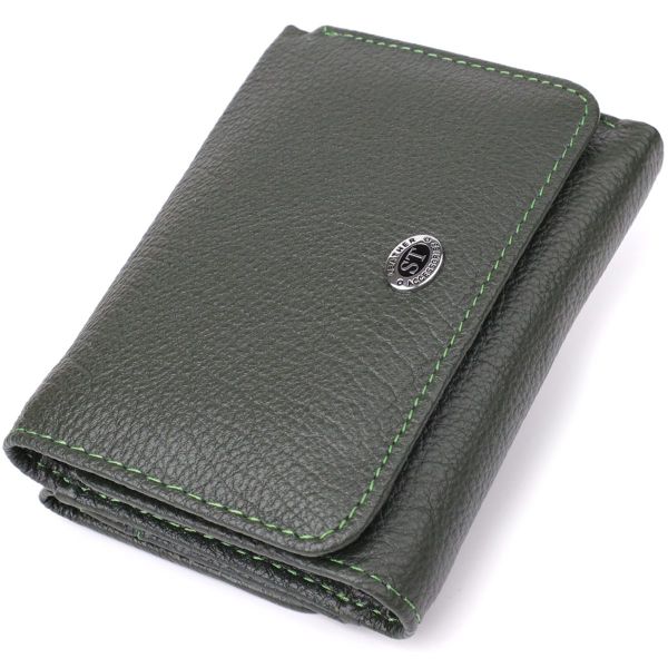 Женский кошелек компактного размера из натуральной кожи ST Leather 23072 Зеленый