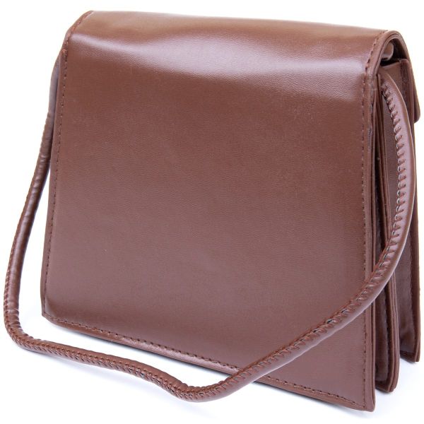 Горизонтальная сумка угловидная из кожзаменителя Vintage sale_14933 Коричневая