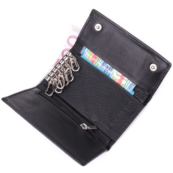 Вместительная ключница из натуральной кожи ST Leather 22477 Черный