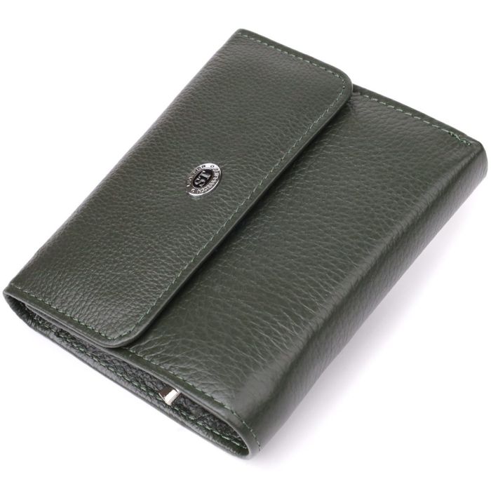 Женский кошелек среднего размера из натуральной кожи ST Leather 23074 Зеленый