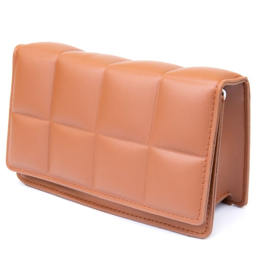 Горизонтальная мягкая сумка из кожзаменителя Vintage sale_14909 Коричневая