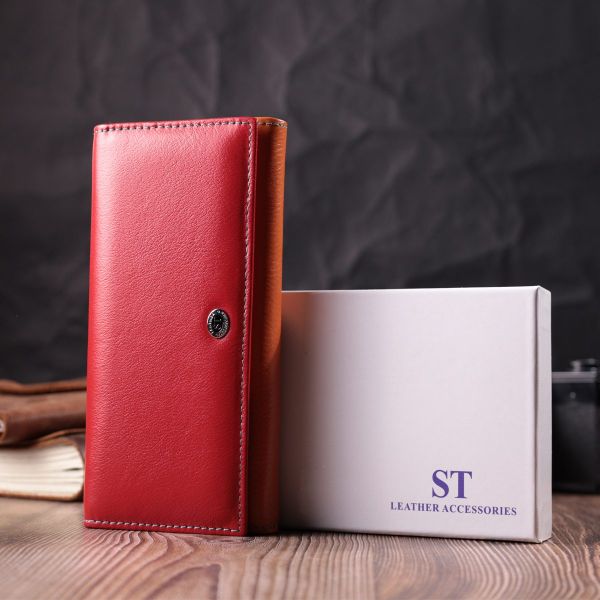 Большой кошелек для прекрасных женщин из натуральной кожи ST Leather 22518 Разноцветный