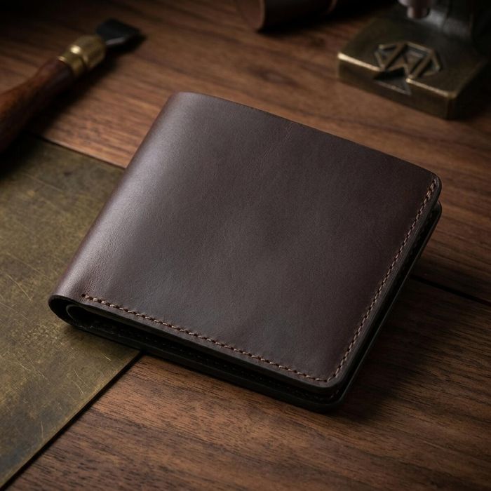 Кожаное мужское винтажное портмоне GRANDE PELLE 11553 Коричневый
