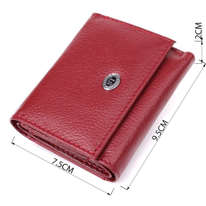 Миниатюрный женский кошелек из натуральной кожи ST Leather 23082 Бордовый