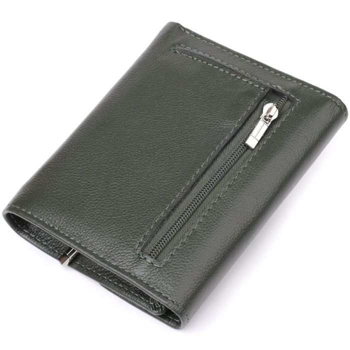 Стильный кошелек среднего размера из натуральной кожи ST Leather 23075 Зеленый