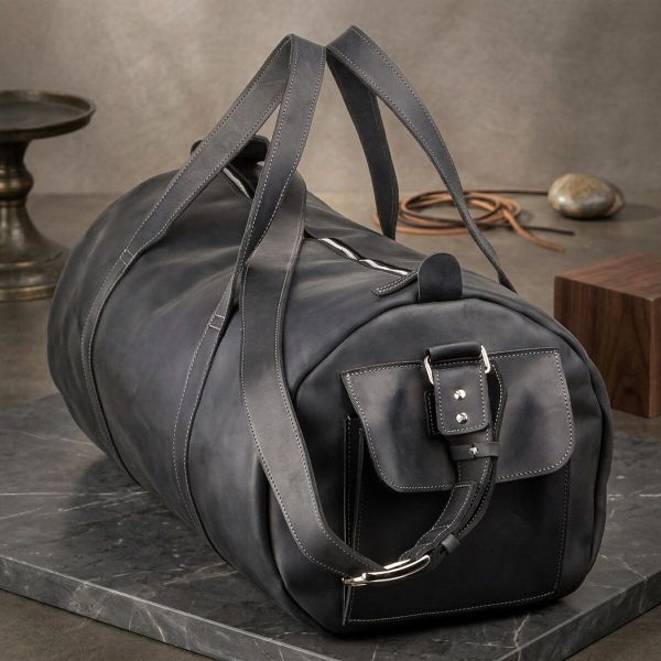 Сумка дорожная Grande Pelle 11046 из винтажной кожи Черная