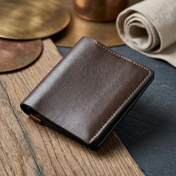 Вертикальное портмоне-кредитница комби в гладкой коже GRANDE PELLE 11328 Коричневое