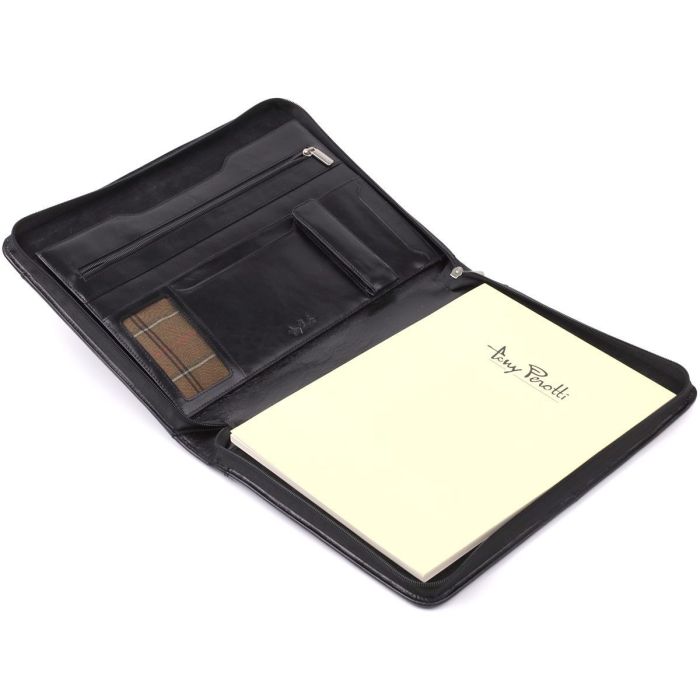 Оригинальная папка с блокнотом из гладкой натуральной кожи Tony Perotti 20850_1 (1278L nero) Черный
