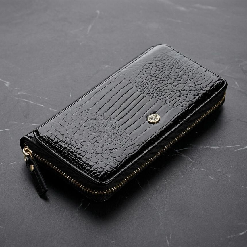 Кошелек женский ST Leather 18437 (S7001A) натуральная кожа Черный