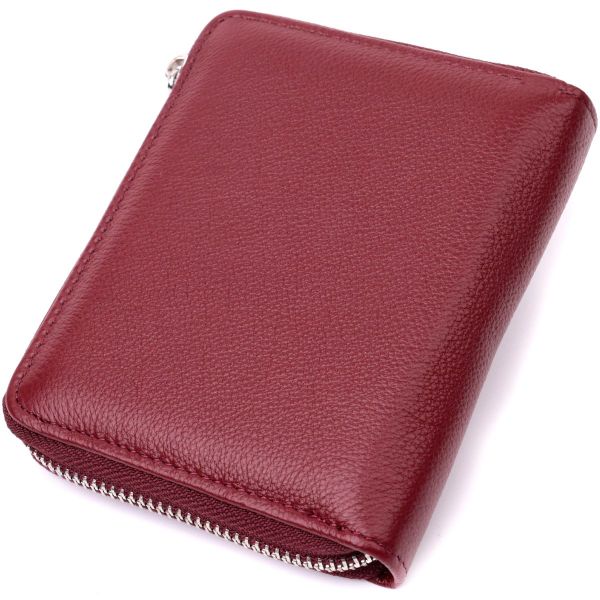 Портмоне для женщин на молнии из натуральной кожи ST Leather 19487 Бордовый