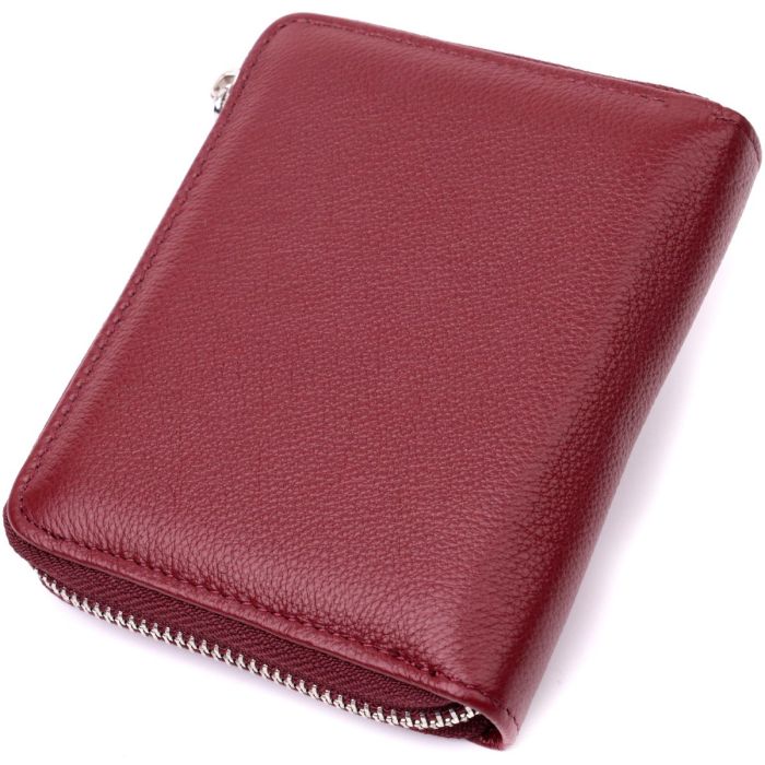 Портмоне для женщин на молнии из натуральной кожи ST Leather 19487 Бордовый