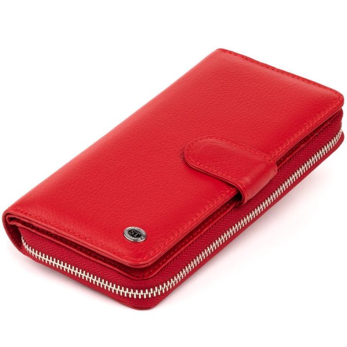 Женский кожаный кошелек для карт и купюр ST Leather 19306 Красный