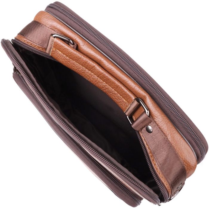 Сумка мужская с ручкой для переноса в руке из натуральной кожи Vintage 23031 Светло-коричневый