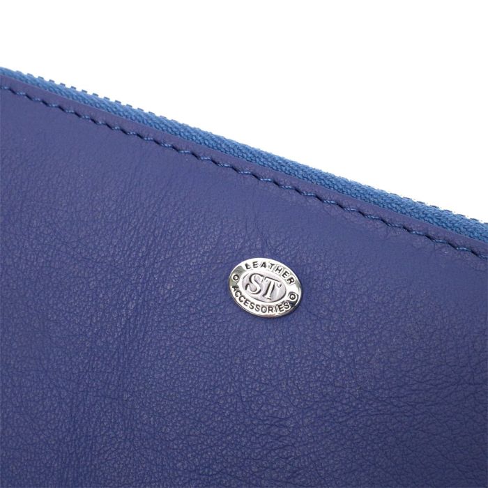 Женский кошелек клатч из натуральной кожи для карт и купюр ST Leather 19431 Синий