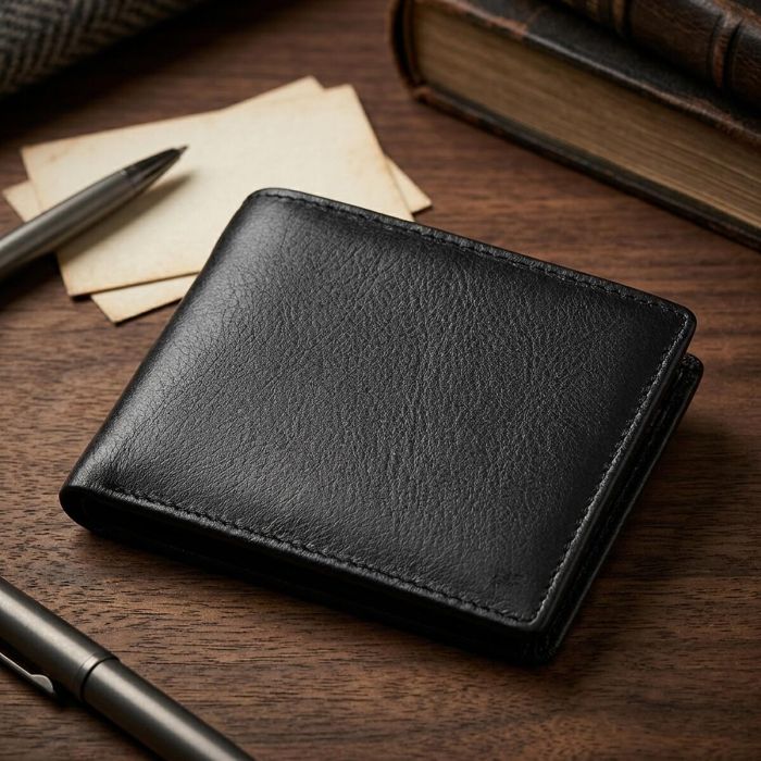 Мужской купюрник ST Leather 18305 (ST159) кожаный Черный