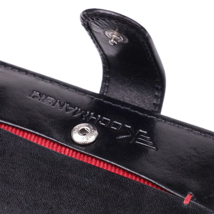 Люксовый мужской бумажник из натуральной глянцевой кожи Vintage sale_15110 Черный