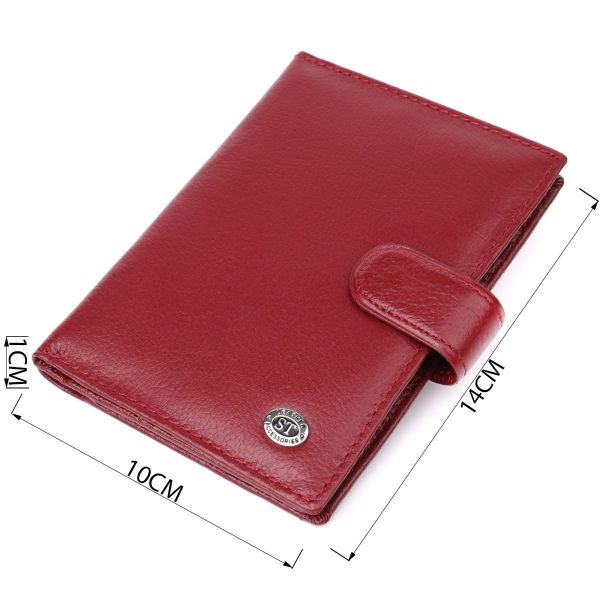 Стильная обложка на документы для женщин из натуральной кожи ST Leather 23117 Бордовый