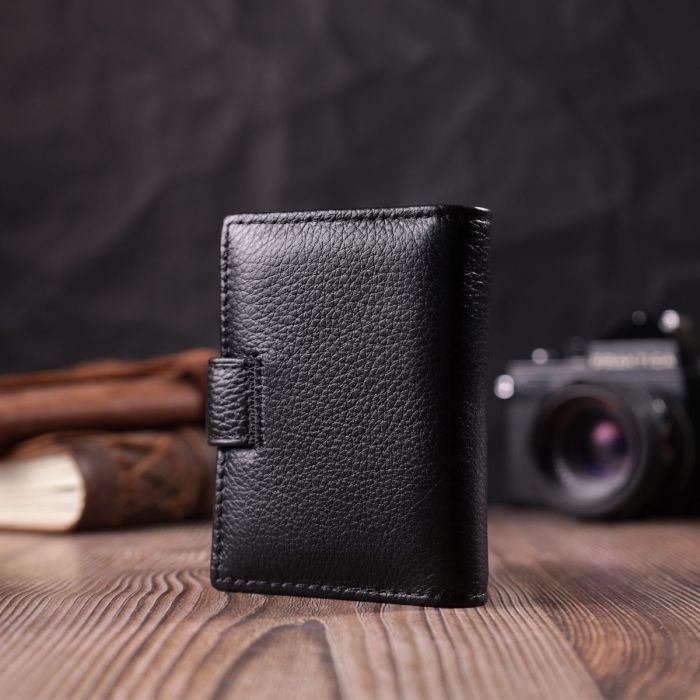 Надежная визитница из натуральной кожи ST Leather 22469 Черный