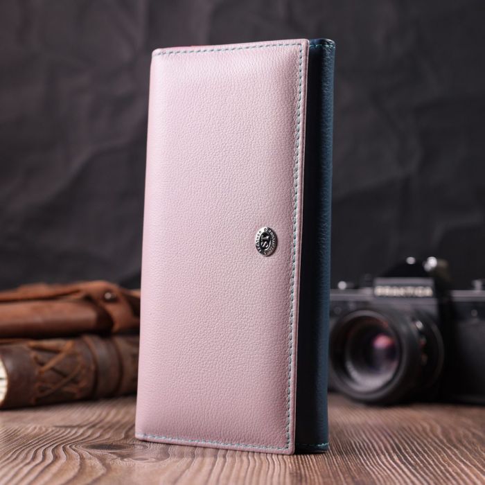 Женский практичный кошелек из натуральной кожи ST Leather 22521 Разноцветный