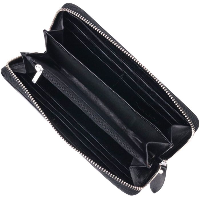 Кошелек мужской из натуральной гладкой кожи на молнии ST Leather 19410 Черный