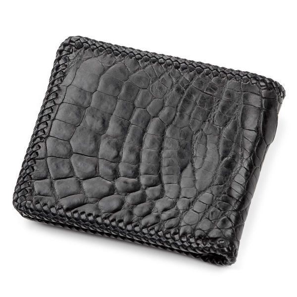 Портмоне CROCODILE LEATHER 18004 из натуральной кожи крокодила Черное