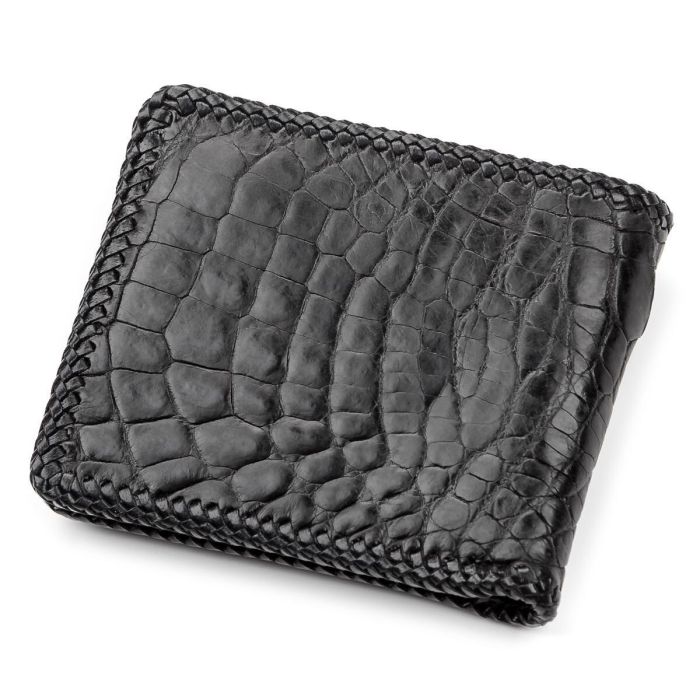 Портмоне CROCODILE LEATHER 18004 из натуральной кожи крокодила Черное